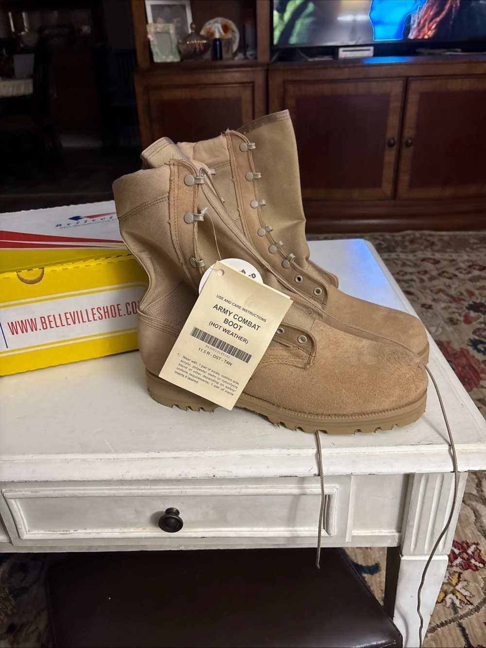 Men’s Tan Army Combat Boots - Hot Weather. 11.5